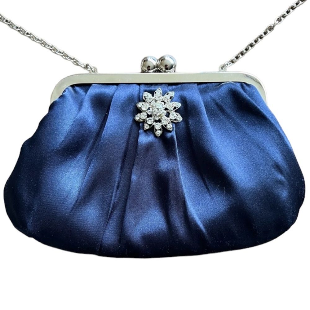 😊Style & Co. Satin Clutch Purse Navy